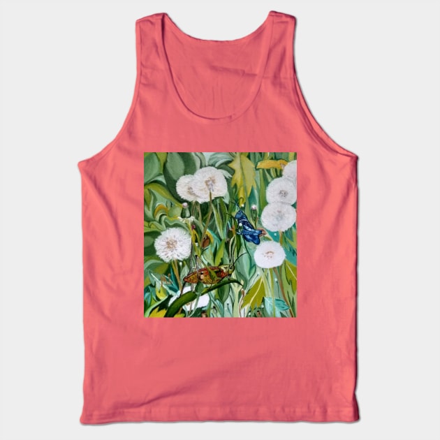 Grasshoppers and Dandelions (Oil Painting) Tank Top by mariasibireva